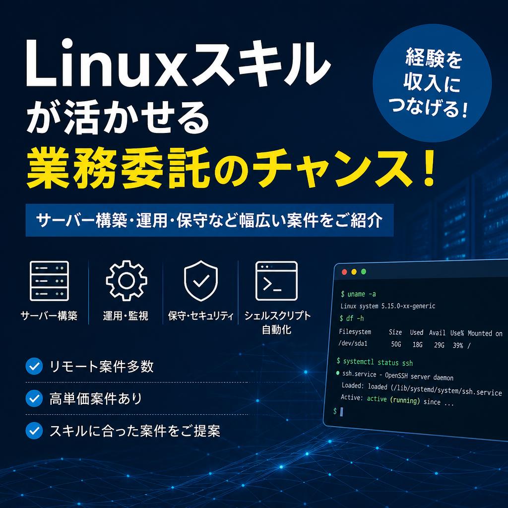 Linuxスキルが活かせる業務委託のチャンスをものにするならクロノフリージア合同会社