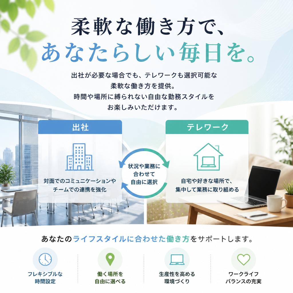 安心して働ける環境—テレワークとフレキシブルな勤務