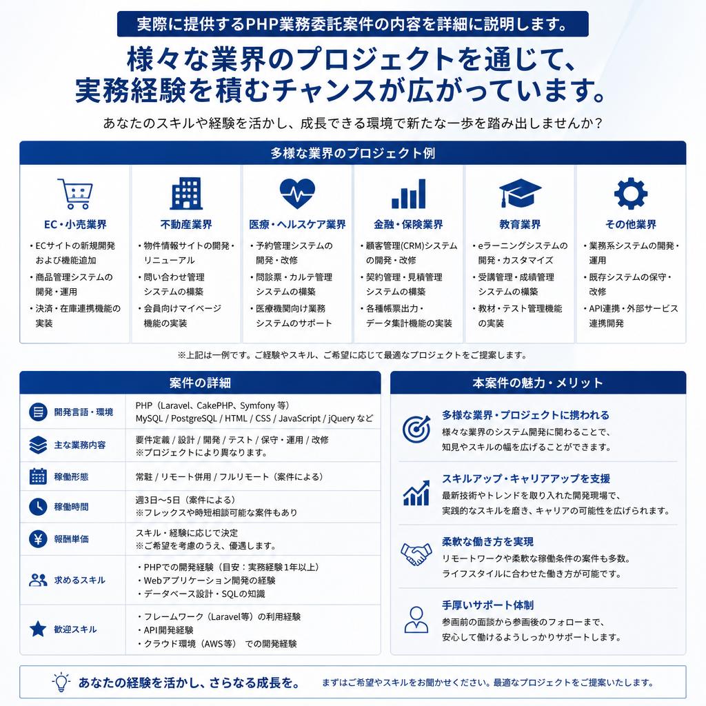 PHP業務委託案件の具体例