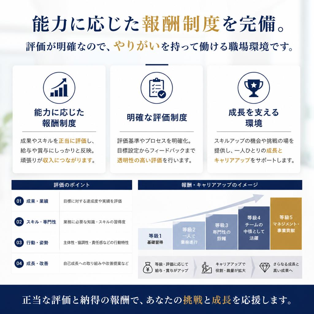 明確な評価制度でモチベーション維持
